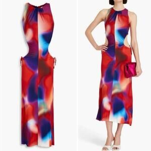 NWT Rebecca Vallance Del Prado Cutout Printed
Jersey Midi Dress